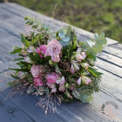 panier angélique de fleurs blanches, composition la ronde des fleurs