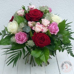 bouquet de roses romance - la ronde des fleurs